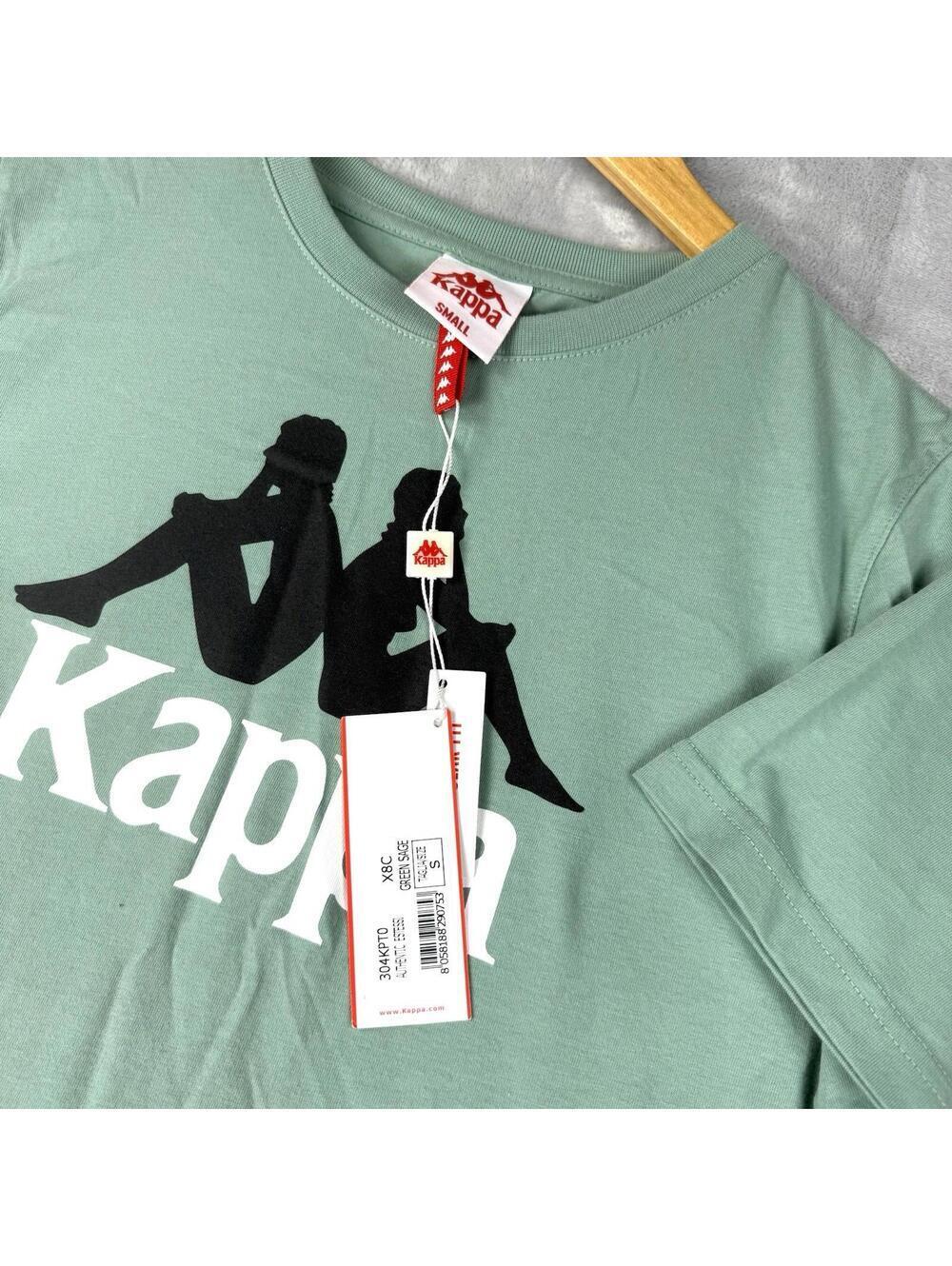 NWT Kappa 222 Banda Tape TShirt Mint Green Men Size Small Y2K Skater Summer